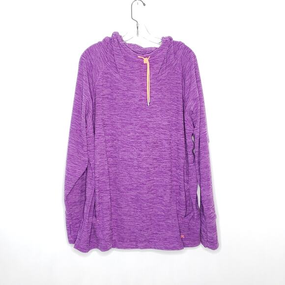Lukka Athletic Hooded Sweatshirt Purple Pockets Plus XXL - Picture 1 of 8